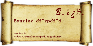 Baszler Árpád névjegykártya